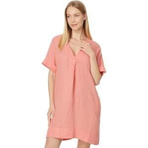 FAHERTY Sanibel Mini Dress 100% Linen Short Sleeve Coral Size XS NWT